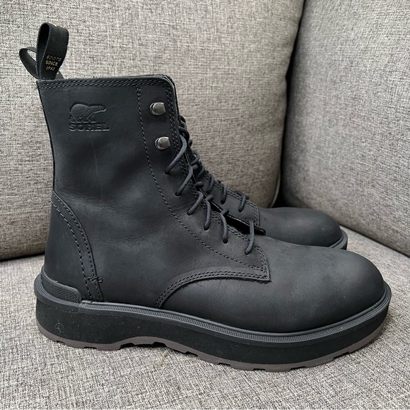 SOREL Hi-Line Waterproof Lace-Up Boot Black Jet Size 8.5 US - Picture 6 of 15